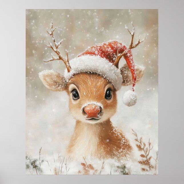 Affiche Christmas Reindeer Wall Art (Devant)