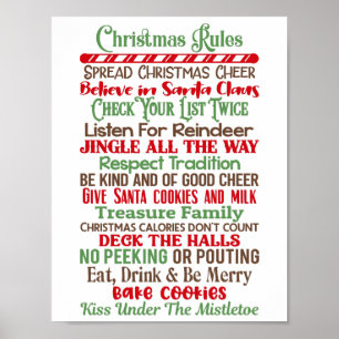 Affiche Christmas Rules Unique Christmas Home Decor