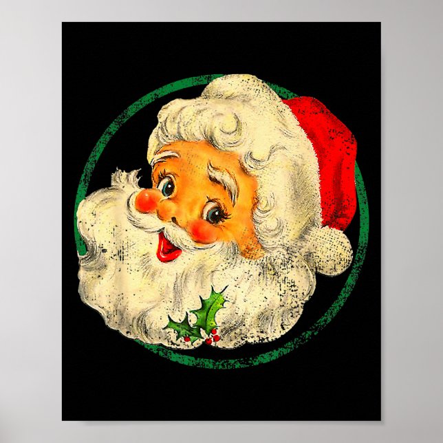 Affiche Christmas Santa Claus Face Old Fashioned Pajamas H (Devant)