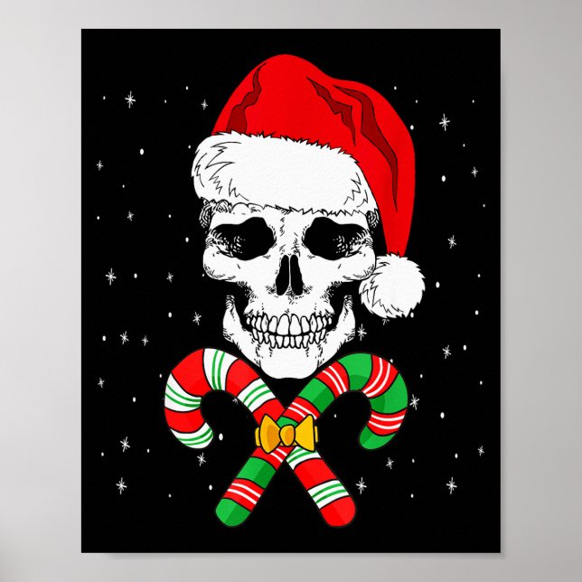 Affiche Christmas Santa Skull Xmas Candy Skull Wearing San (Devant)