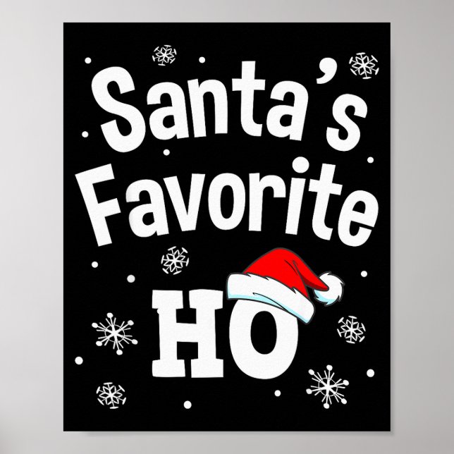 Affiche Christmas Santa's Favorite Ho Shirt, Adult Naughty (Devant)