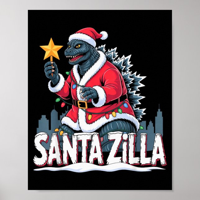 Affiche Christmas Santazilla Japanese Monster Dinosaur Boy (Devant)