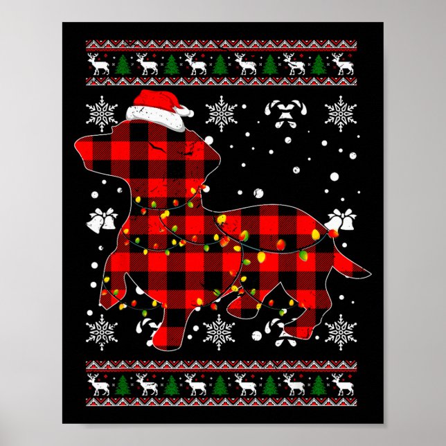 Affiche Christmas Shirt For Dachshund Lover Gift Santa Buf (Devant)