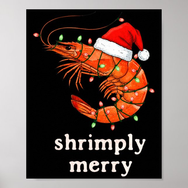 Affiche Christmas Shrimp Holiday Shrimply Merry Funny Fest (Devant)
