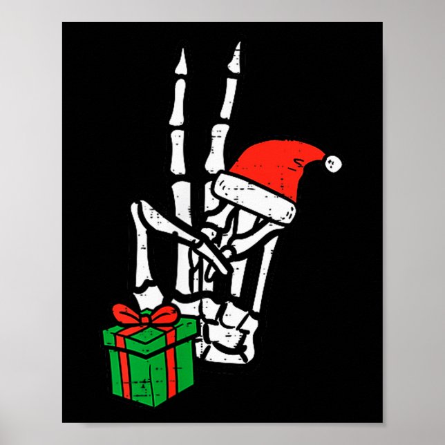 Affiche Christmas Skeleton Hand Peace Cket Xmas Men Women  (Devant)