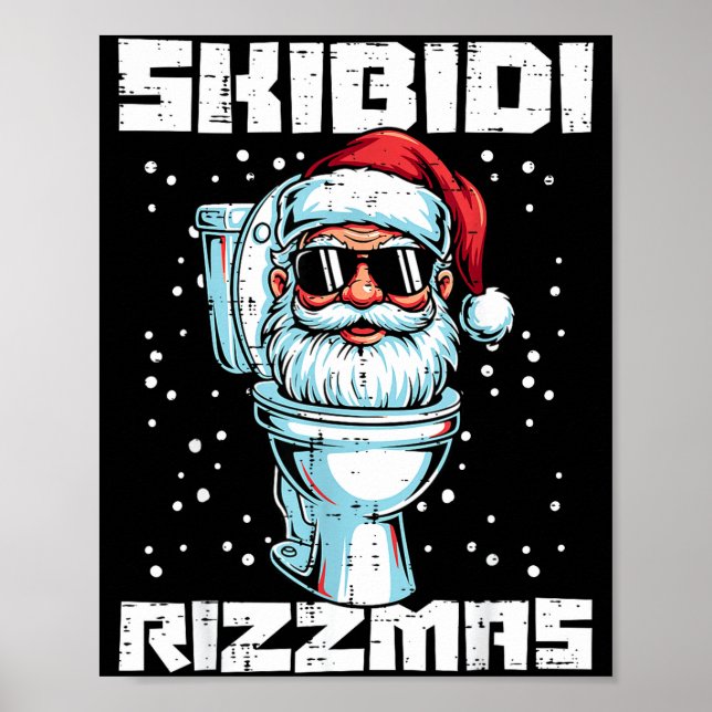 Affiche Christmas Skibidi Rizzmas Toilet Xmas Meme Kids Me (Devant)