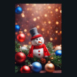 Affiche Christmas Snowman<br><div class="desc">Snowman décoré Noël</div>