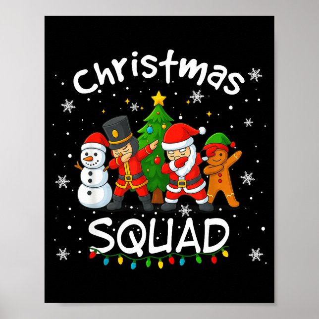 Affiche Christmas Squad Funny Matching Santa Reindeer Snow (Devant)