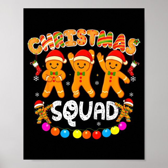 Affiche Christmas Squad Funny Xmas Gingerbread Family Matc (Devant)