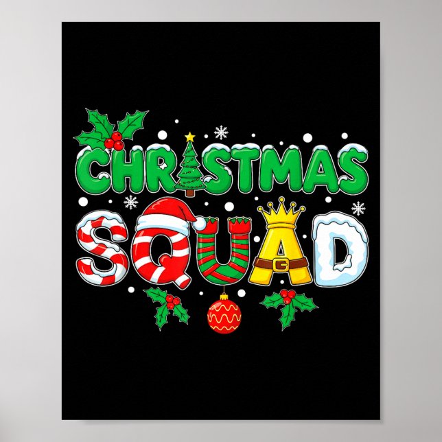 Affiche Christmas Squad Santa Dabbing Elf Family Matching  (Devant)