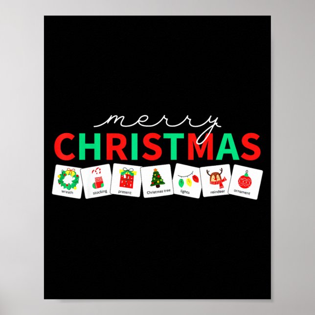 Affiche Christmas Symbols Special Education Teacher Speech (Devant)