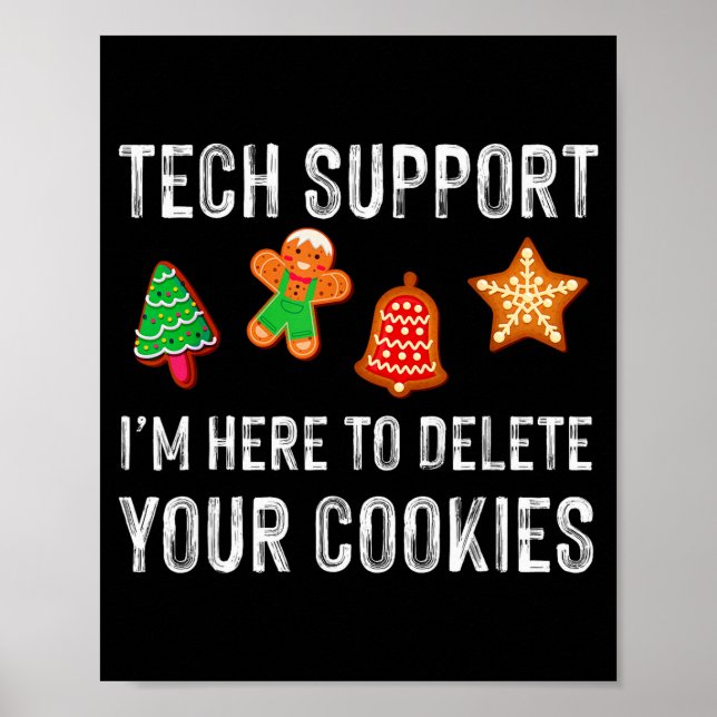 Affiche Christmas Tech Suprt Here To Delete Cookies Xmas M (Devant)
