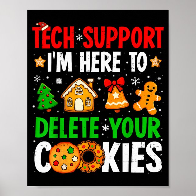 Affiche Christmas Tech Suprt Here To Delete Cookies Xmas M (Devant)
