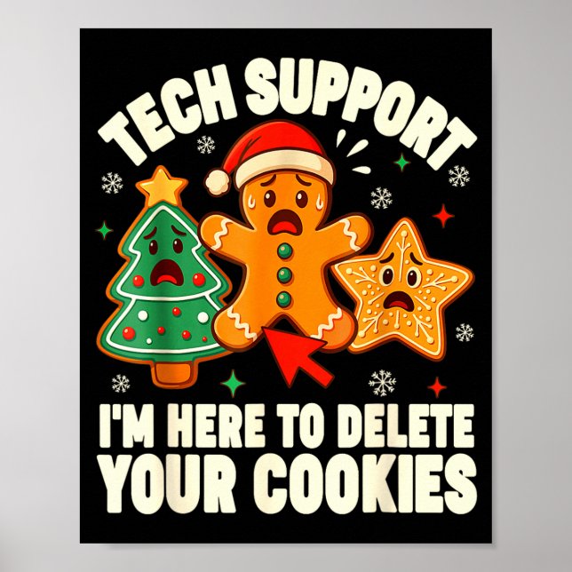 Affiche Christmas Tech Suprt Here To Delete Cookies Xmas M (Devant)