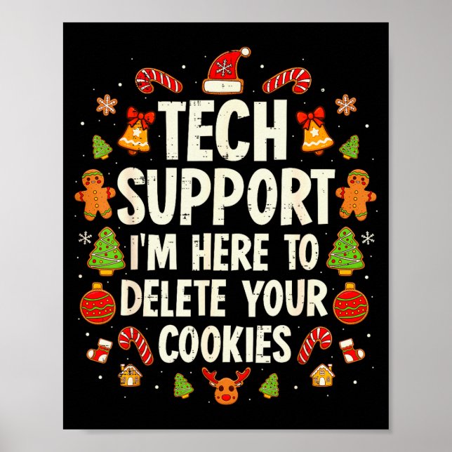 Affiche Christmas Tech Suprt Here To Delete Cookies Xmas M (Devant)