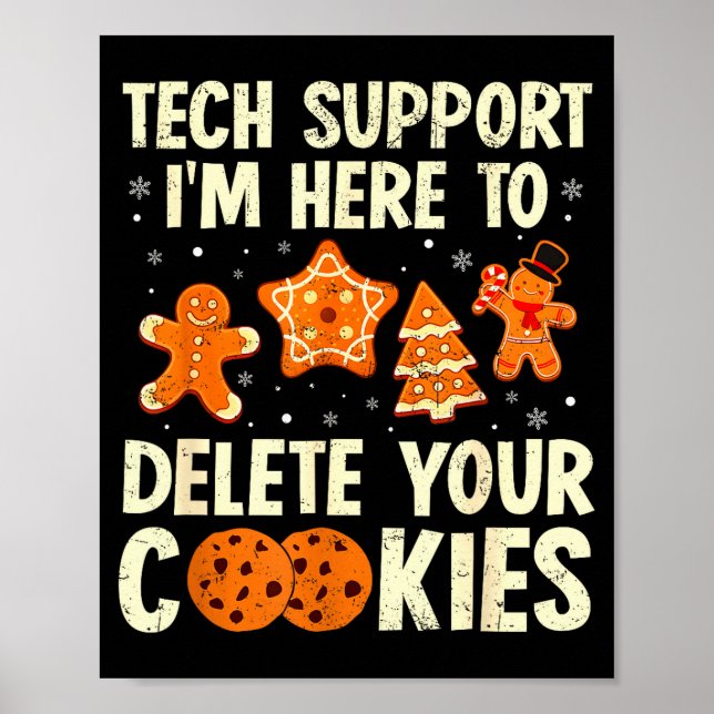 Affiche Christmas Tech Suprt Here To Delete Cookies Xmas M (Devant)