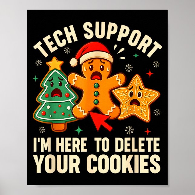 Affiche Christmas Tech Suprt Here To Delete Cookies Xmas M (Devant)