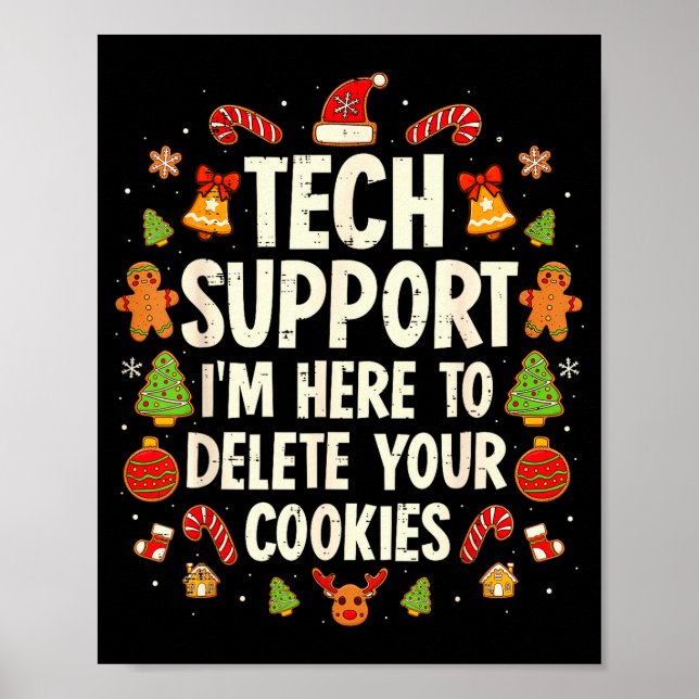 Affiche Christmas Tech Suprt Here To Delete Cookies Xmas M (Devant)