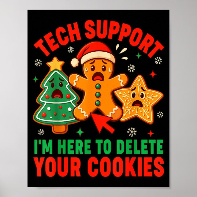 Affiche Christmas Tech Suprt Here To Delete Cookies Xmas M (Devant)