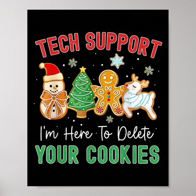 Affiche Christmas Tech Suprt Here To Delete Cookies Xmas M (Devant)