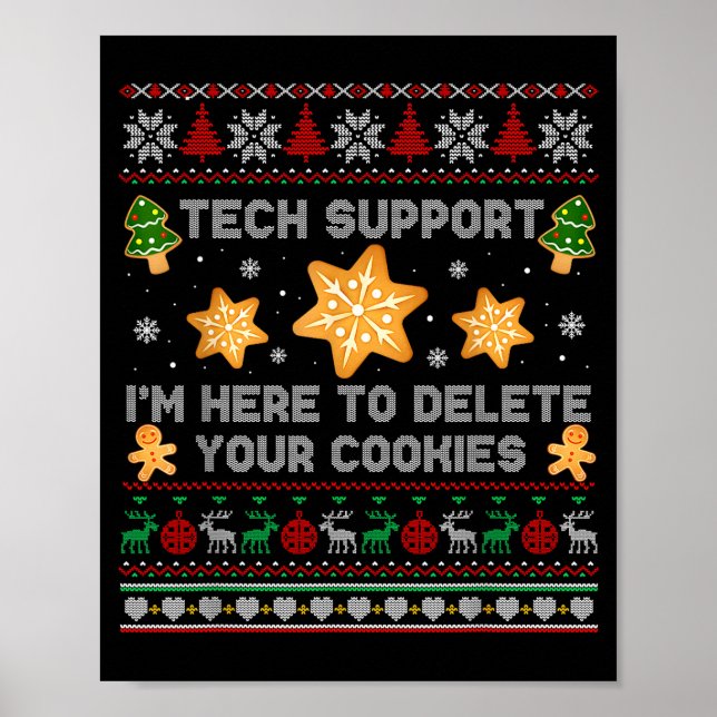 Affiche Christmas Tech Suprt Here To Delete Cookies Xmas P (Devant)