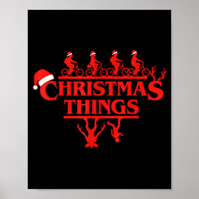Affiche Christmas Things Red Lettering Bike Squad Holiday  (Devant)