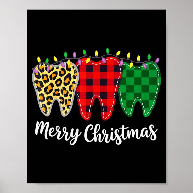 Affiche Christmas Tooth Dentist Dental Istant Teeth Leopar (Devant)