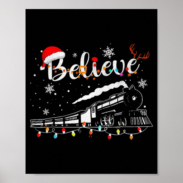Affiche Christmas Train Christmas Believe Express Xmas San (Devant)