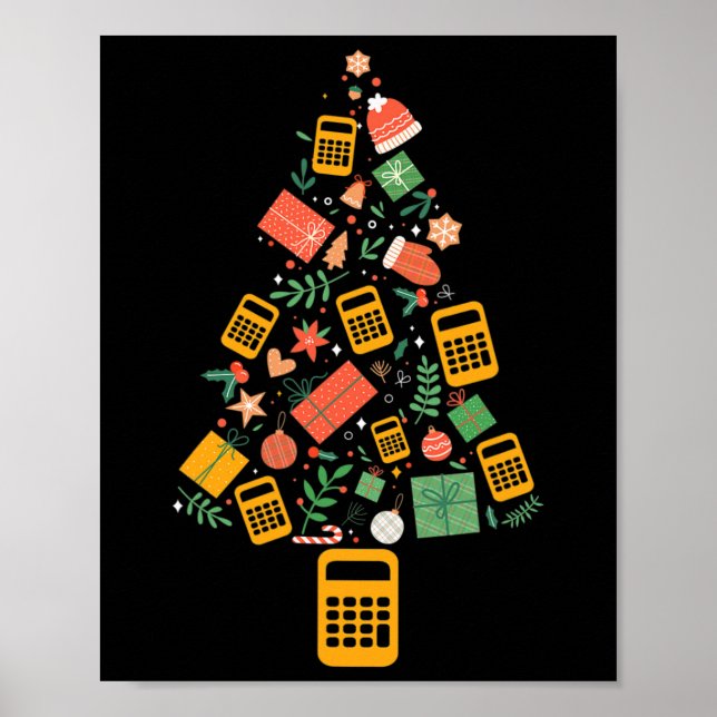 Affiche Christmas Tree Accountant Calculator Finance Chris (Devant)