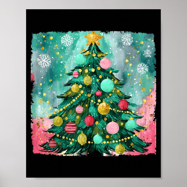 Affiche Christmas Tree Ornaments Holiday Xmas Lights Men W (Devant)