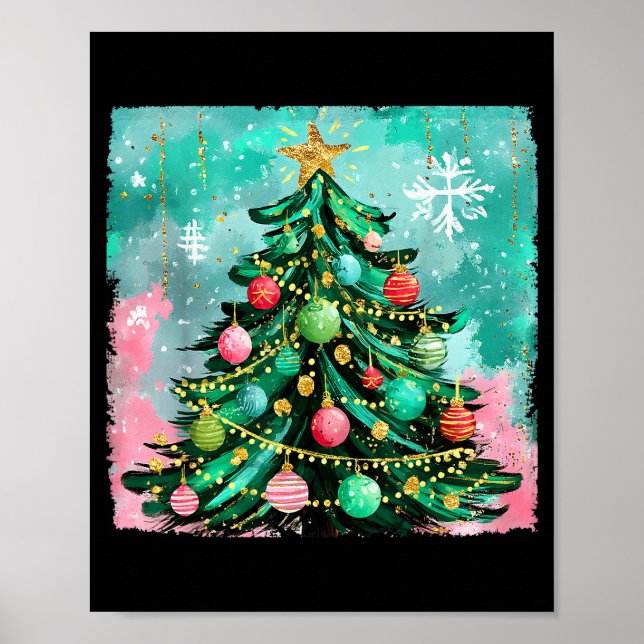 Affiche Christmas Tree Ornaments Holiday Xmas Lights Men W (Devant)