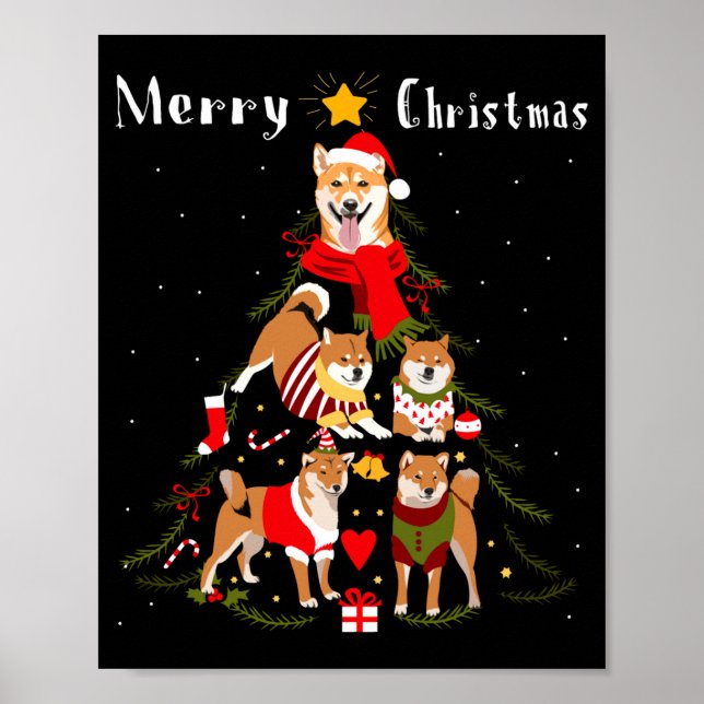 Affiche Christmas Tree Shiba Inu Lover Xmas Dog Owner New  (Devant)