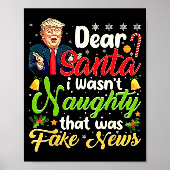 Affiche Christmas Trump Dear Santa Fake News Funny Xmas Me (Devant)