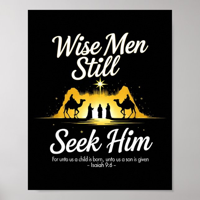 Affiche Christmas Wise Men Still Seek Him 3 Kings Religiou (Devant)