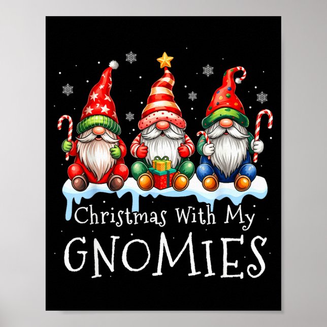 Affiche Christmas With My Gnomies Buffalo Plaid Gnome Fami (Devant)