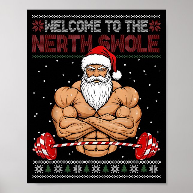 Affiche Christmas Workout Welcome To North Swole Xmas Gym  (Devant)