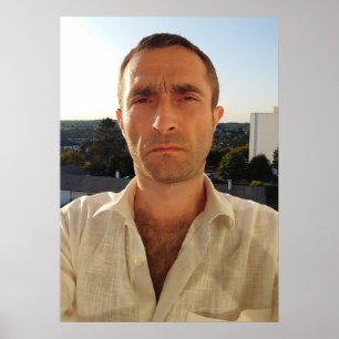 Affiche Christophe LEROY Chemise blanche balcon bleu