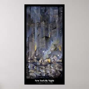 Affiche Christopher Nevinson - New York By Night 1920