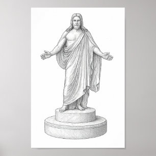 Affiche Christus Line Dessin OEuvre murale