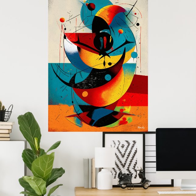 Affiche Chromatic Spiral – Mid-Century Abstract Motion  (Bureau à domicile)