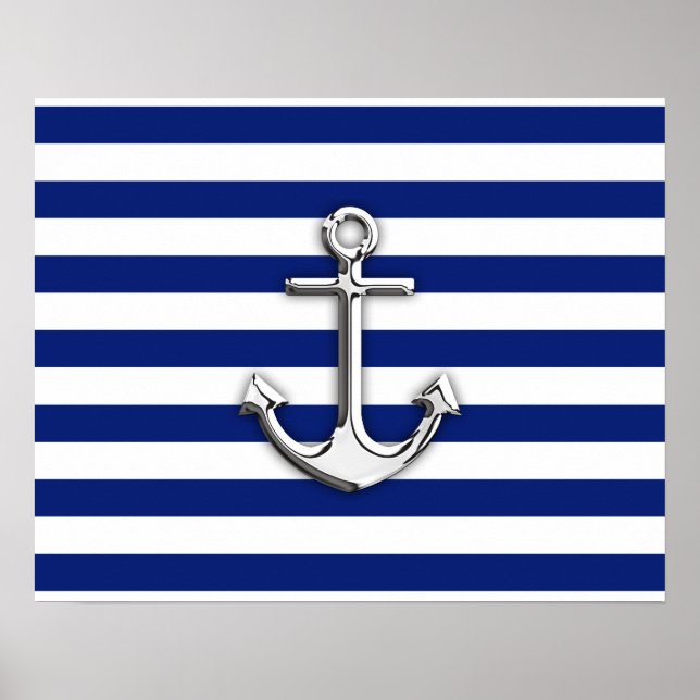 Affiche Chrome Anchor on Navy Stripes (Devant)