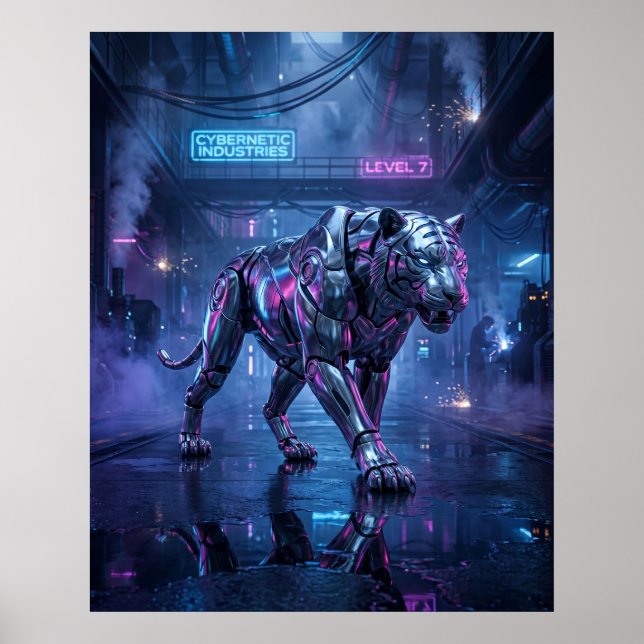 Affiche Chrome Chasse au Tigre (Devant)