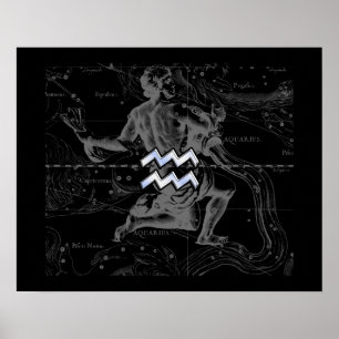Affiche Chrome comme Aquarius Zodiac Connexion Hevelius