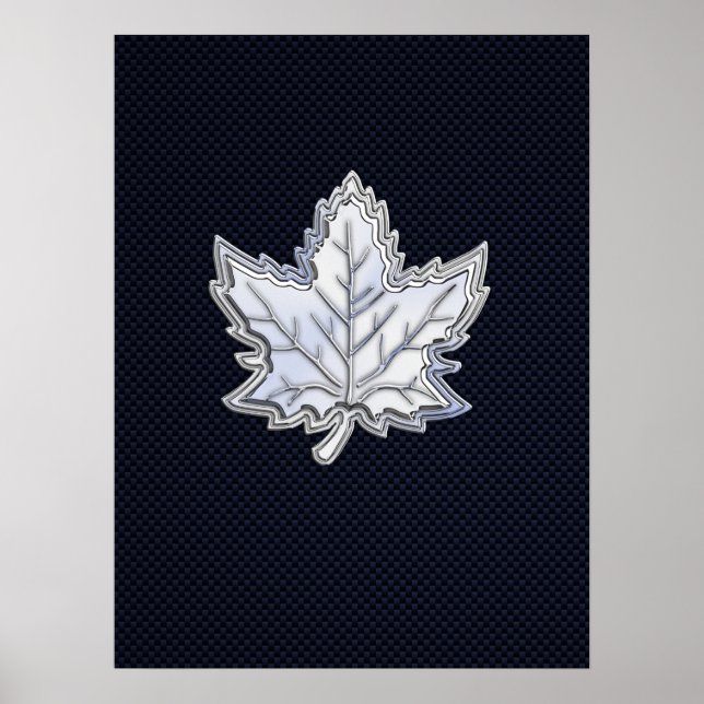 Affiche Chrome Comme Maple Leaf Fibres de carbone Impressi (Devant)