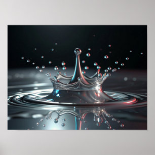 Affiche Chrome Liquid Splash