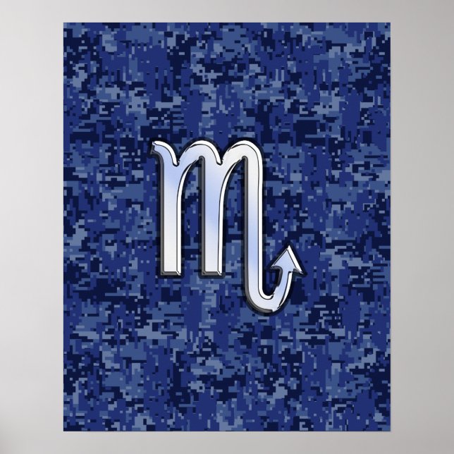 Affiche Chrome Scorpio Zodiac Connexion Marine Camo Bleu (Devant)