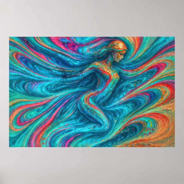 Affiche "Chromisca" - Portrait d'enceinte fluide (Devant)