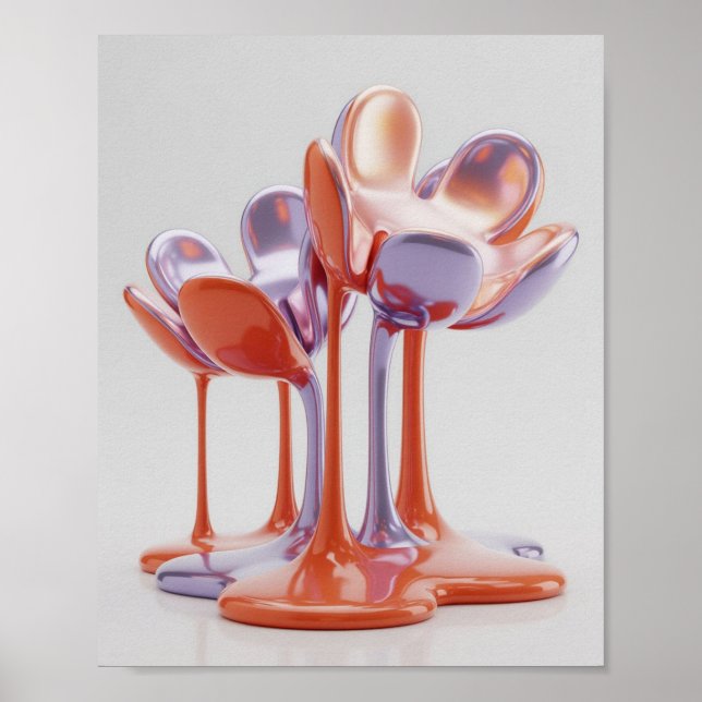 Affiche Chromium Flora : La liquéfaction de la géométrie o (Devant)