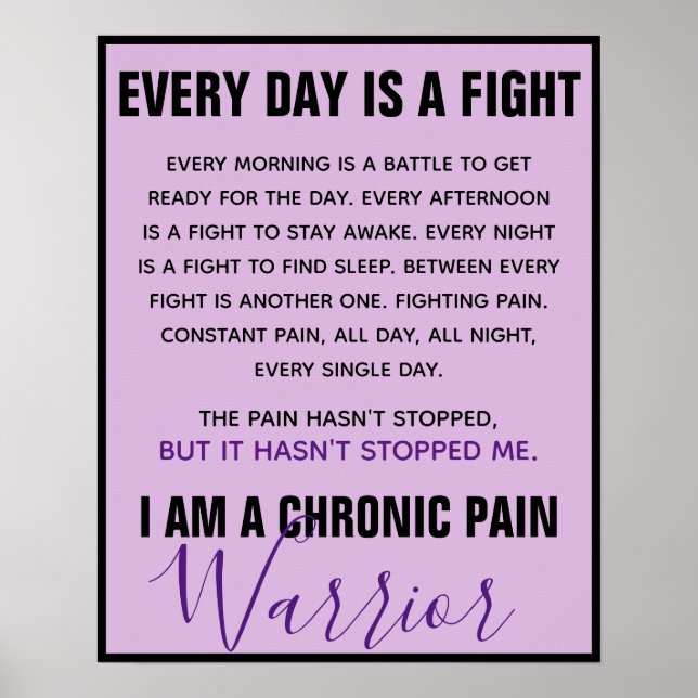 Affiche Chronic Pain Warrior (entièrement personnalisable) (Devant)