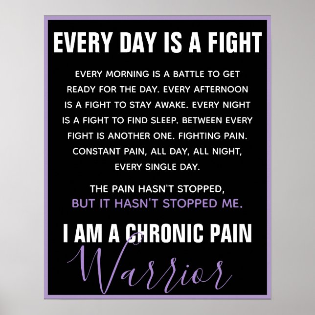 Affiche Chronic Pain Warrior (fully customizable) (Devant)